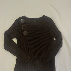 Vintage Brown Ribbed Crew Neck Sweater